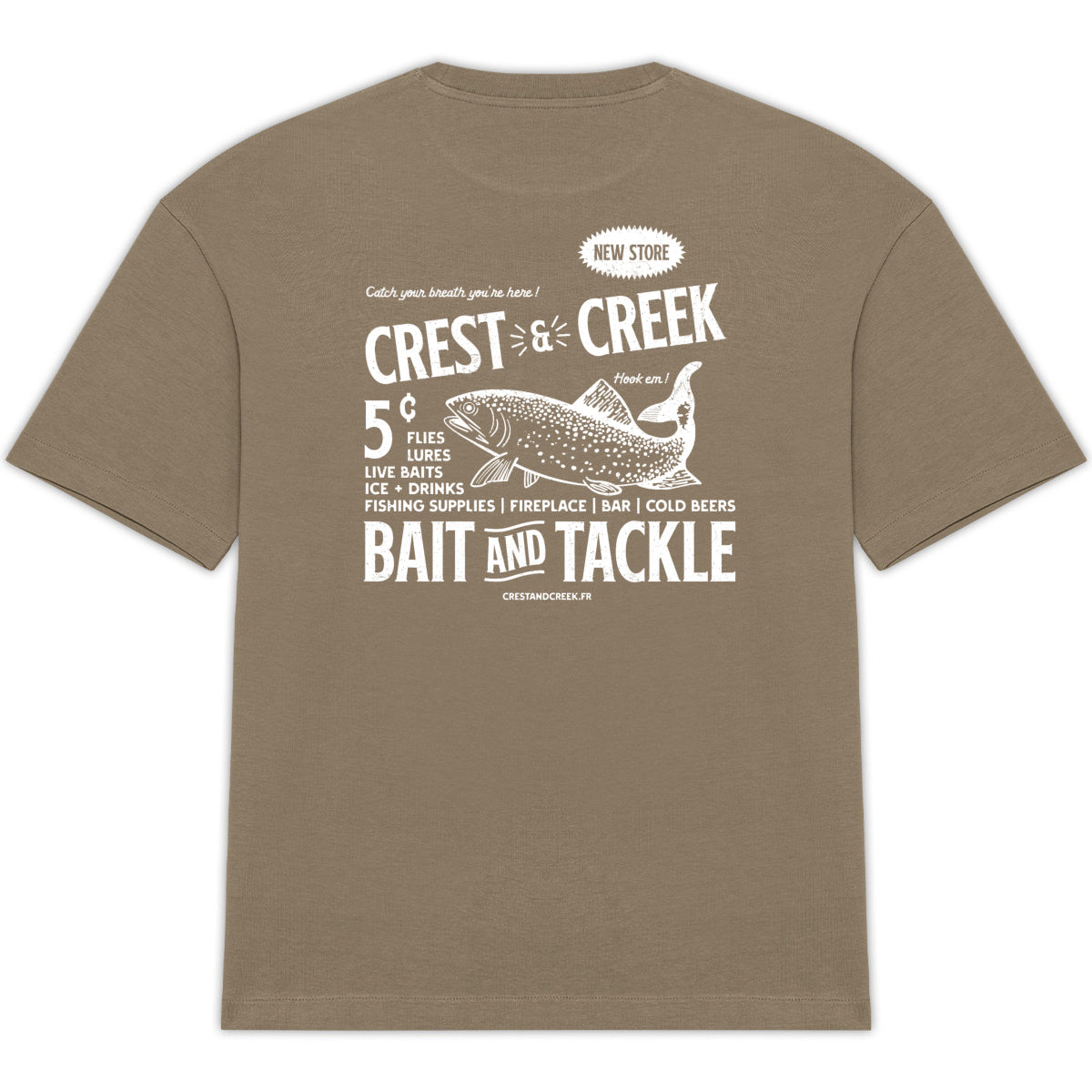Tshirt Crest and Creek bio Unisexe - Hook Em !