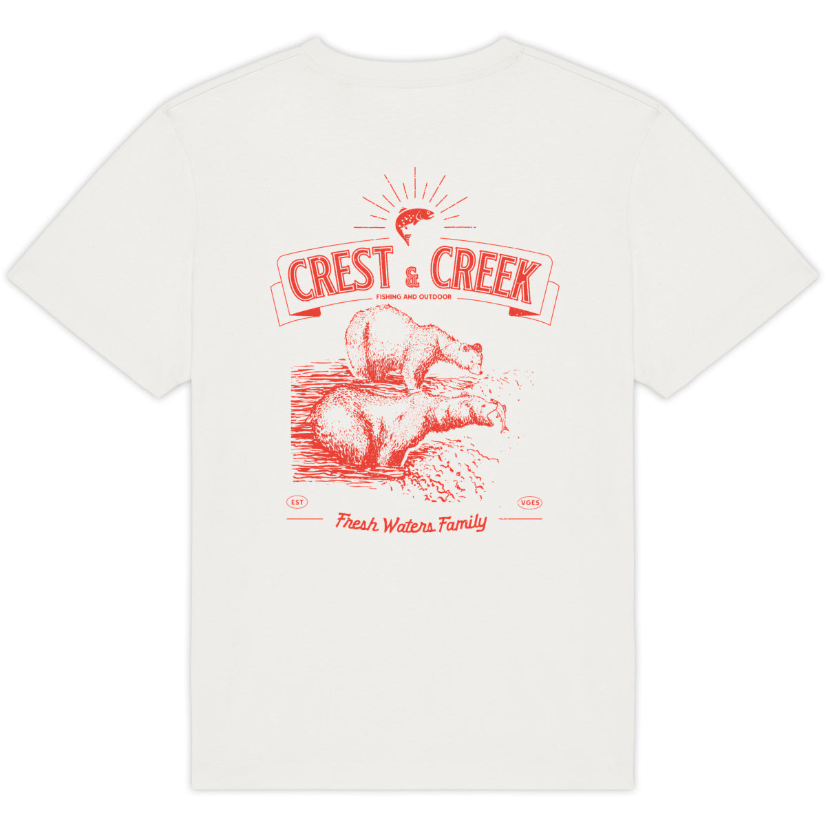 Tshirt Crest and Creek bio Unisexe - Fresh Waters Family