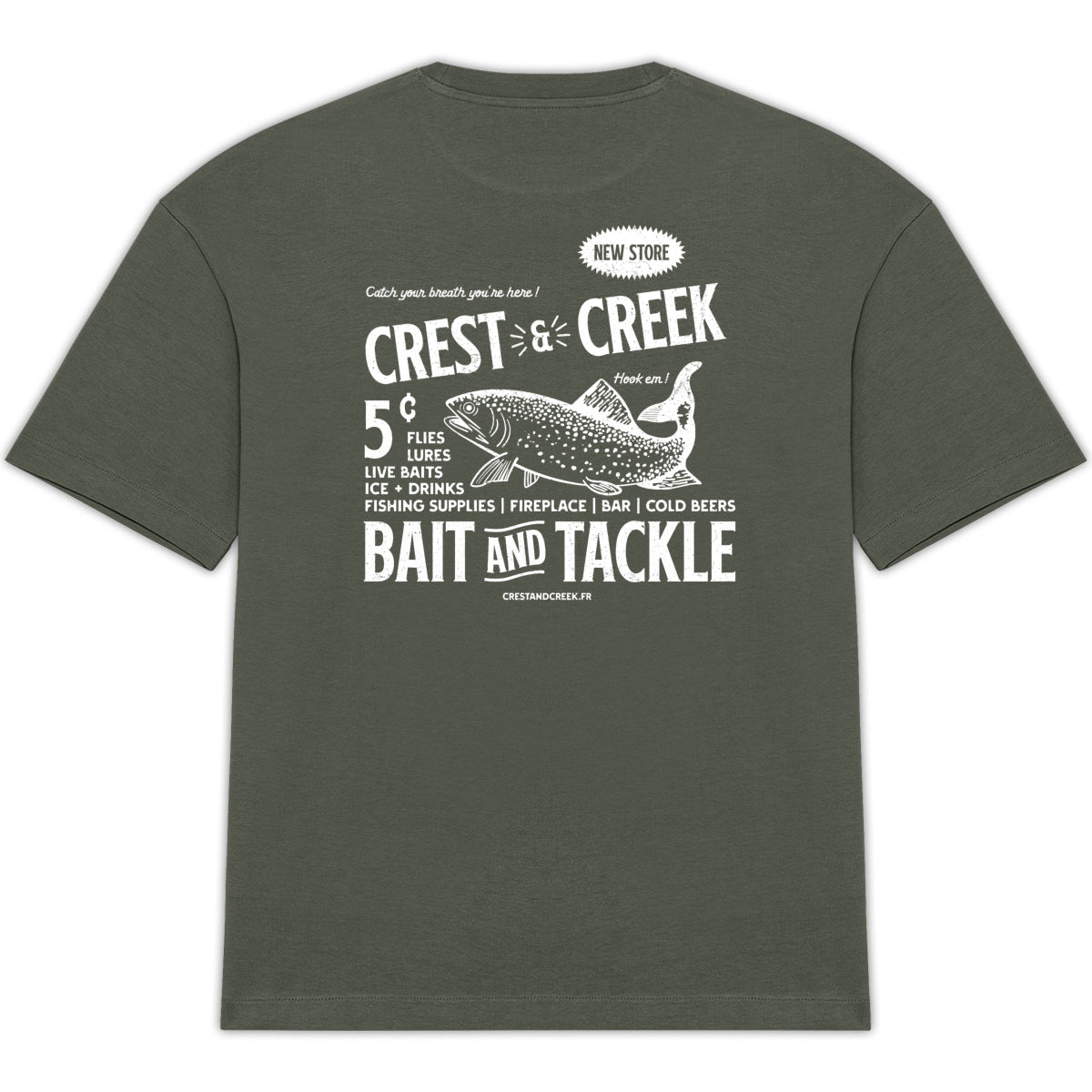 Tshirt Crest and Creek bio Unisexe - Hook Em !