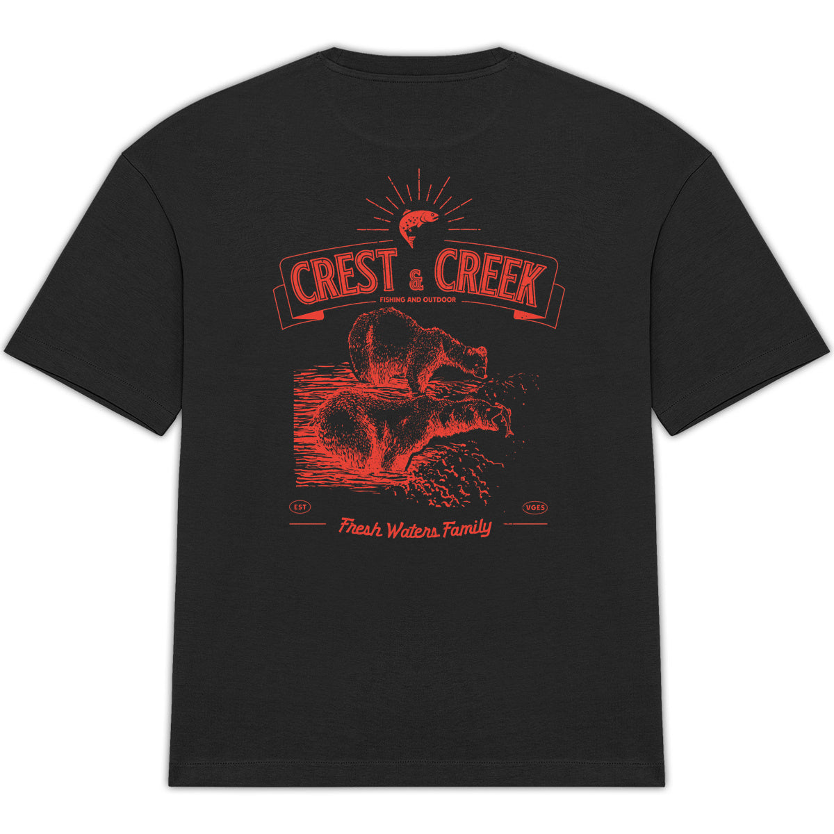 Tshirt Crest and Creek bio Unisexe - Fresh Waters Family