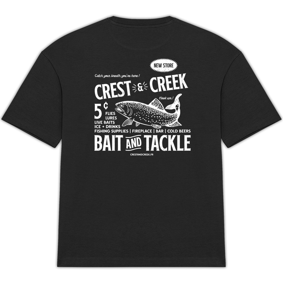Tshirt Crest and Creek bio Unisexe - Hook Em !